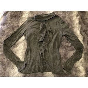 Theory Gray Turtleneck Long Sleeve Shirt Sz Medium